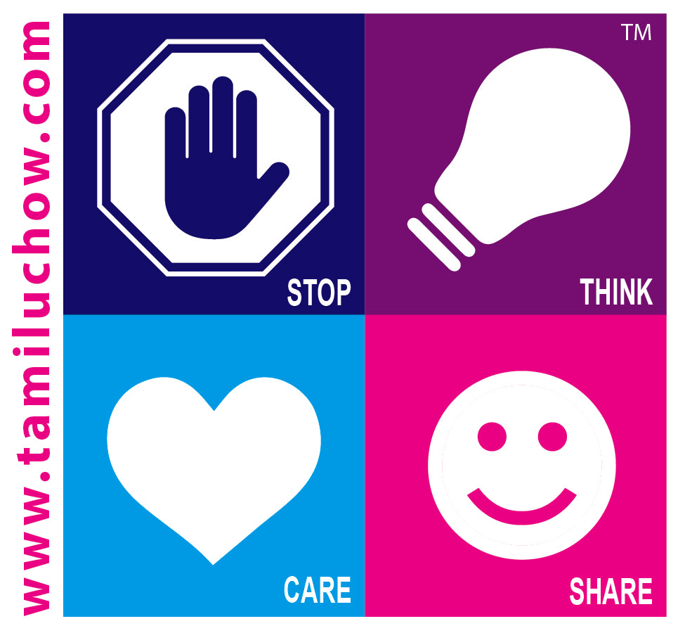STOP, THINK, CARE & SHARE STICKERS
